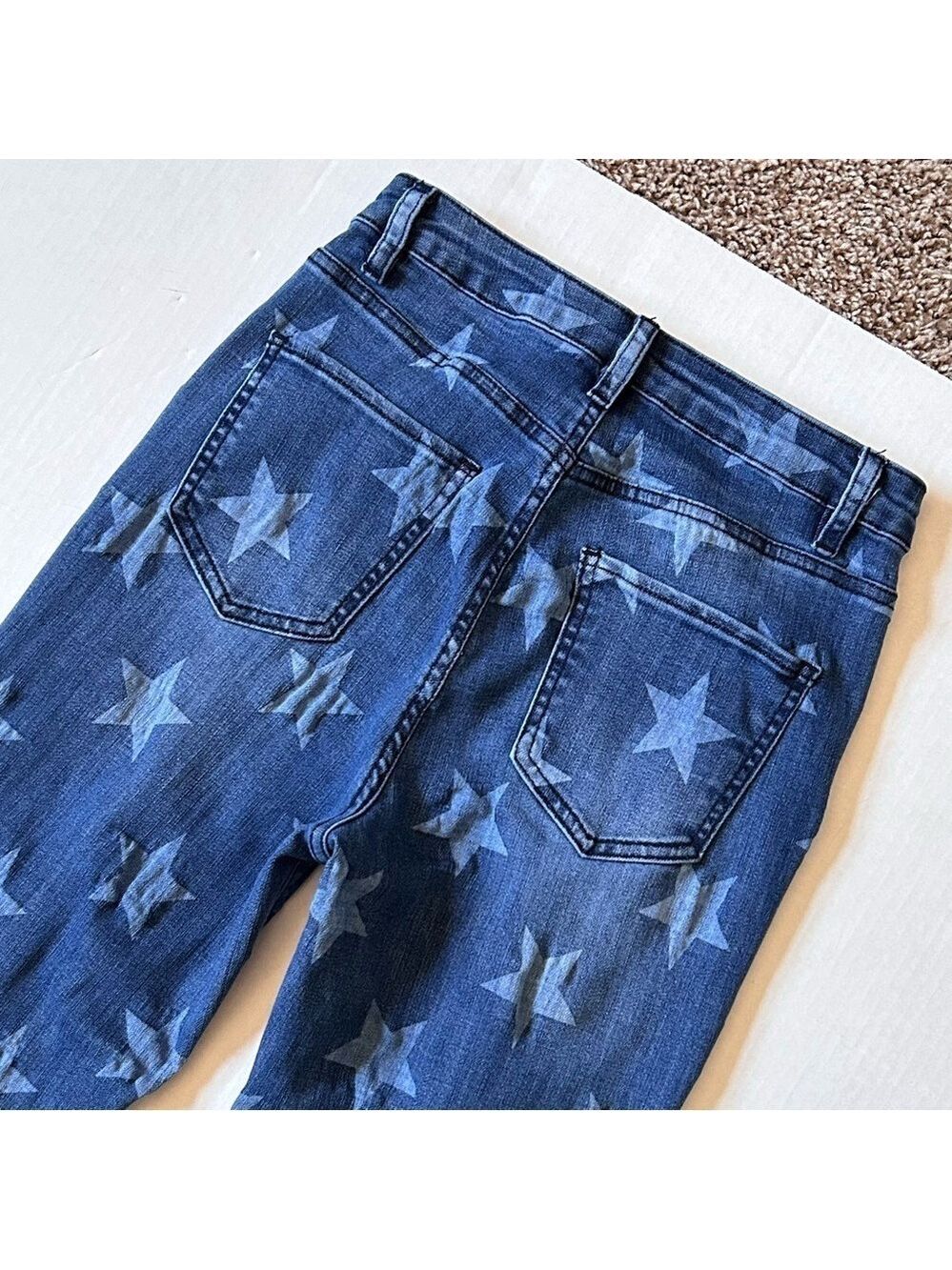 Fashion Nova Star Distressed High Rise Bootcut Jeans Size 3 - Picture 7 of 11